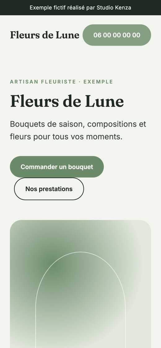 Le même type de site vu sur téléphone